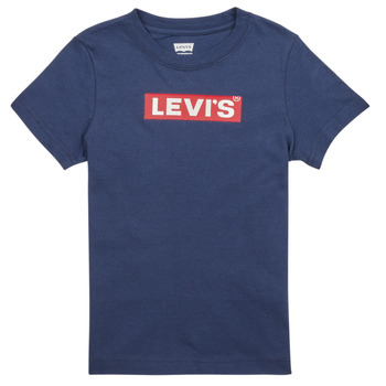 vaatteet Pojat Lyhythihainen t-paita Levi's LVN BOXTAB TEE Laivastonsininen