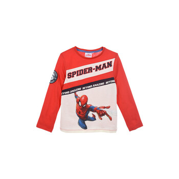 vaatteet Pojat T-paidat pitkillä hihoilla TEAM HEROES  T SHIRT SPIDERMAN Punainen / Valkoinen