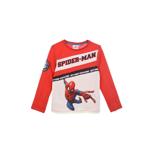 vaatteet Pojat T-paidat pitkillä hihoilla TEAM HEROES  T SHIRT SPIDERMAN Punainen / Valkoinen