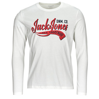 vaatteet Miehet T-paidat pitkillä hihoilla Jack & Jones JJELOGO TEE LS O-NECK 2 COL AW23 SN Valkoinen