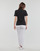 vaatteet Naiset Lyhythihainen t-paita Calvin Klein Jeans MONOLOGO SLIM V-NECK TEE Musta