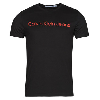 vaatteet Miehet Lyhythihainen t-paita Calvin Klein Jeans CORE INSTITUTIONAL LOGO SLIM TEE Musta / Punainen