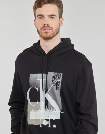 Calvin Klein Jeans CONNECTED LAYER LANDSCAPE HOODIE Musta