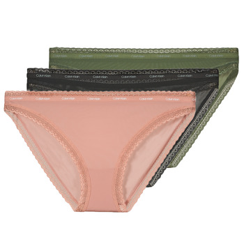 Alusvaatteet Naiset Pikkuhousut Calvin Klein Jeans BIKINI X3 Musta / Harmaa / Vaaleanpunainen