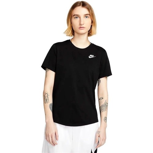 vaatteet Naiset Lyhythihainen t-paita Nike CAMISETA NEGRA MUJER  DX7902 Musta