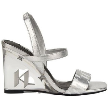 kengät Naiset Sandaalit ja avokkaat Karl Lagerfeld KL34610 ICE WEDGE Hopea