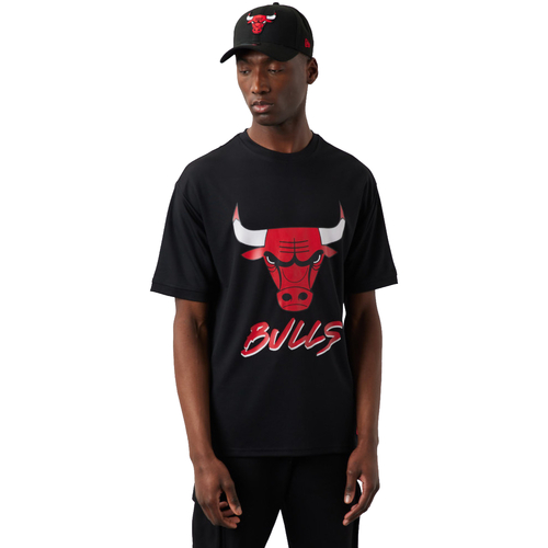 vaatteet Miehet Lyhythihainen t-paita New-Era NBA Chicago Bulls Script Mesh Tee Musta