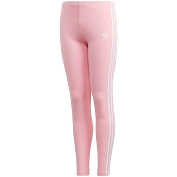 vaatteet Tytöt Housut adidas Originals Originals 3STRIPES Girls Leggings Vaaleanpunainen