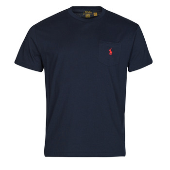 vaatteet Miehet Lyhythihainen t-paita Polo Ralph Lauren T-SHIRT AJUSTE EN COTON Laivastonsininen
