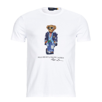 vaatteet Miehet Lyhythihainen t-paita Polo Ralph Lauren T-SHIRT AJUSTE EN COTON REGATTA BEAR Valkoinen