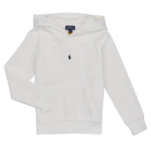 vaatteet Pojat Svetari Polo Ralph Lauren LS HOODIE M2-KNIT SHIRTS-SWEATSHIRT Valkoinen