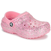 kengät Tytöt Puukengät Crocs Classic Lined Glitter Clog K Vaaleanpunainen