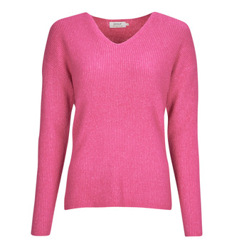 vaatteet Naiset Neulepusero Only ONLCAMILLA V-NECK L/S PULLOVER KNT Vaaleanpunainen