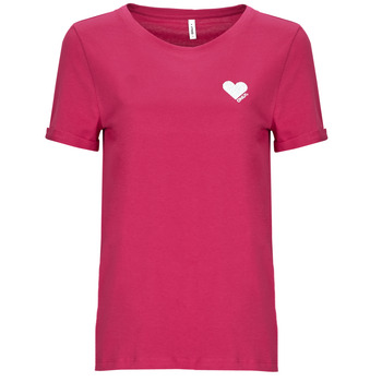 vaatteet Naiset Lyhythihainen t-paita Only ONLKITA S/S LOGO TOP Vaaleanpunainen
