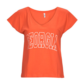 vaatteet Naiset Lyhythihainen t-paita Only ONLKELLY S/S V-NECK TOP BOX CS JRS Oranssi