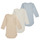 vaatteet Pojat pyjamat / yöpaidat Petit Bateau BODY US ML PASTEL PACK X3 Sininen / Valkoinen / Beige