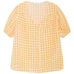 vaatteet Naiset Topit / Puserot Compania Fantastica COMPAÑIA FANTÁSTICA Shirt 11053 - Golden Vichy Keltainen