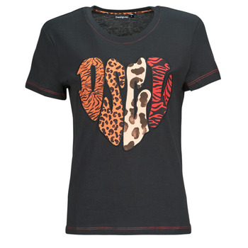 vaatteet Naiset Lyhythihainen t-paita Desigual HEART Musta / Monivärinen