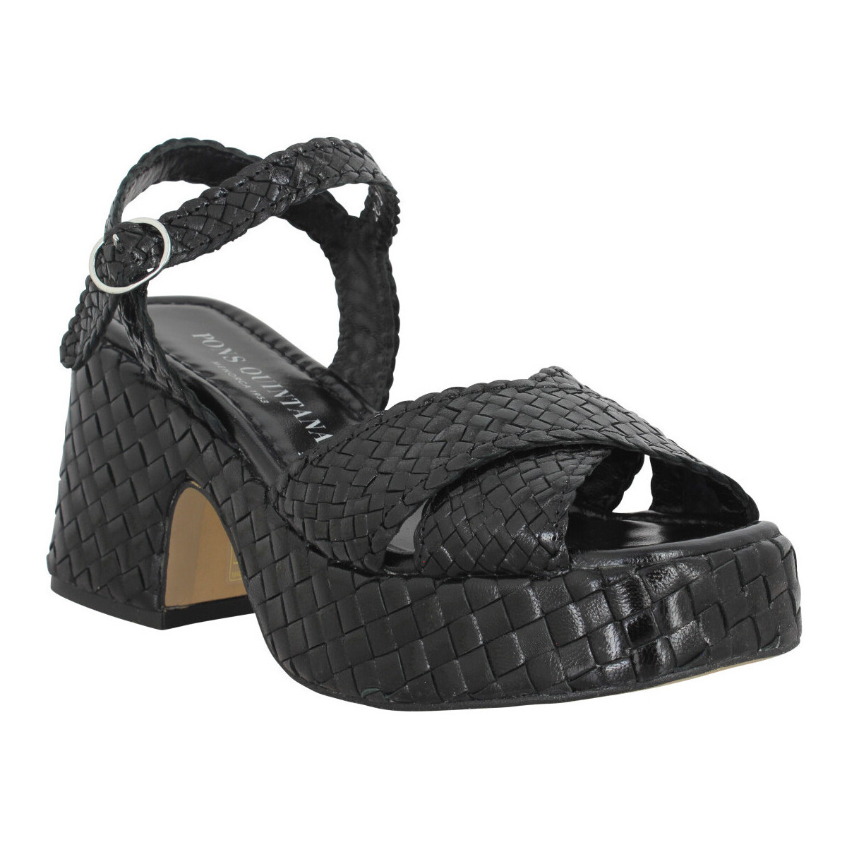 kengät Naiset Sandaalit ja avokkaat Pon´s Quintana 10414 Cuir Tresse Femme Noir Musta