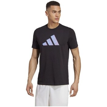 vaatteet Miehet Lyhythihainen t-paita adidas Originals Tennis AO Graphic Tee Musta