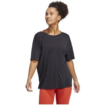 vaatteet Naiset Lyhythihainen t-paita adidas Originals Yoga Studio Oversized Tee Musta