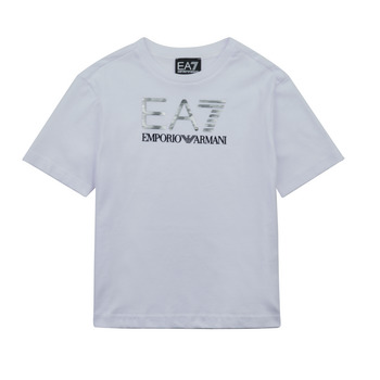 vaatteet Pojat Lyhythihainen t-paita Emporio Armani EA7 VISIBILITY TSHIRT Valkoinen