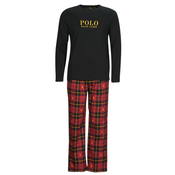 vaatteet Miehet pyjamat / yöpaidat Polo Ralph Lauren L/S PJ SLEEP SET Musta / Punainen