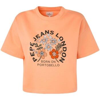 vaatteet Naiset Lyhythihainen t-paita Pepe jeans  Oranssi