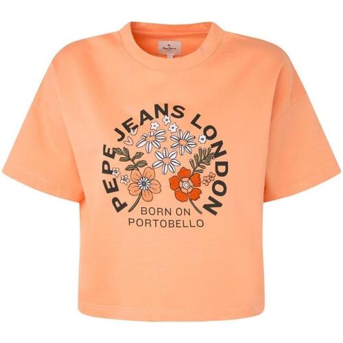 vaatteet Naiset Lyhythihainen t-paita Pepe jeans  Oranssi