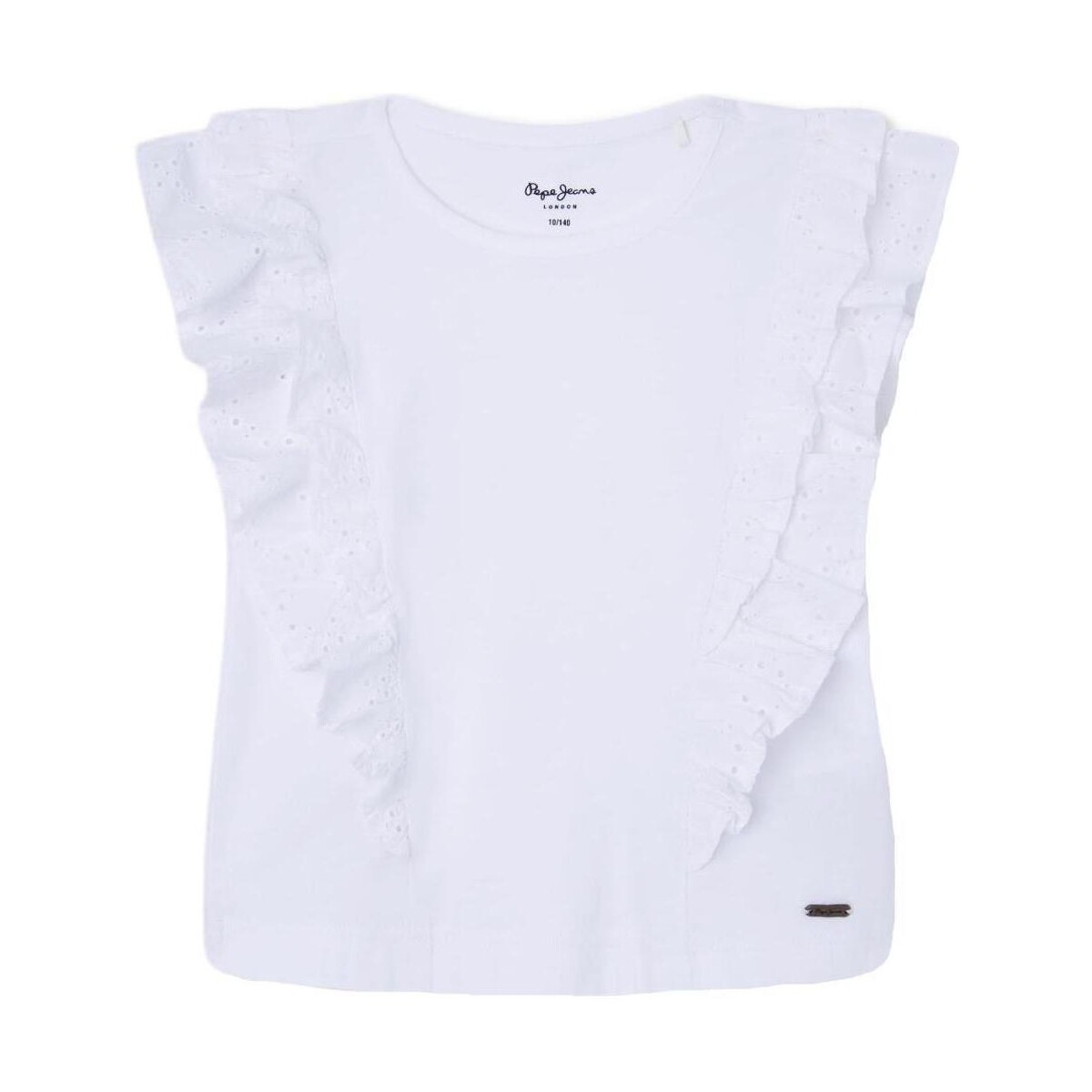 vaatteet Tytöt Lyhythihainen t-paita Pepe jeans  Valkoinen