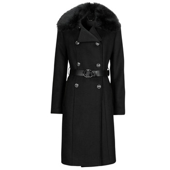 vaatteet Naiset Paksu takki Guess PATRICE BELTED COAT Musta