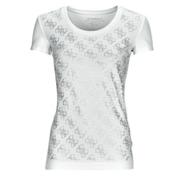 vaatteet Naiset Lyhythihainen t-paita Guess SS VN 4G ALLOVER TEE Valkoinen
