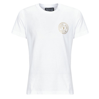 vaatteet Miehet Lyhythihainen t-paita Versace Jeans Couture GAHT06 Valkoinen / Kulta