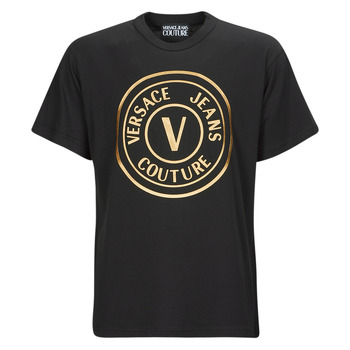 vaatteet Miehet Lyhythihainen t-paita Versace Jeans Couture GAHT05 Musta / Kulta