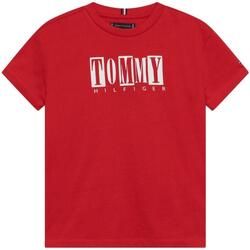vaatteet Pojat Lyhythihainen t-paita Tommy Hilfiger  Punainen