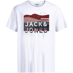 vaatteet Pojat Lyhythihainen t-paita Jack & Jones  Valkoinen