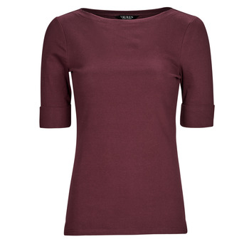 vaatteet Naiset T-paidat pitkillä hihoilla Lauren Ralph Lauren JUDY ELBOW Viininpunainen