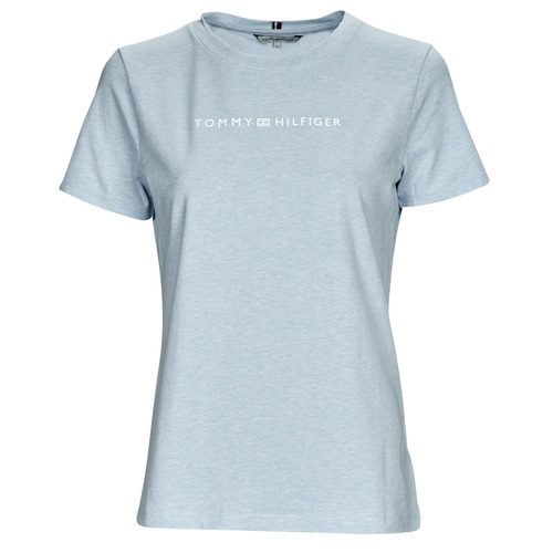 vaatteet Naiset Lyhythihainen t-paita Tommy Hilfiger REG FROSTED CORP LOGO C-NK SS Sininen / Taivaansininen