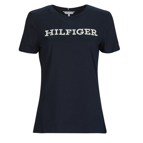 vaatteet Naiset Lyhythihainen t-paita Tommy Hilfiger REG MONOTYPE EMB C-NK SS Laivastonsininen