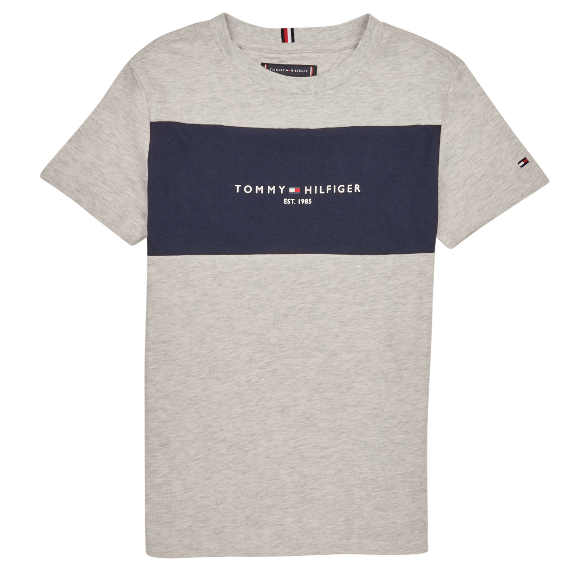 vaatteet Pojat Lyhythihainen t-paita Tommy Hilfiger ESSENTIAL COLORBLOCK TEE S/S Harmaa