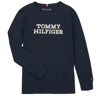 vaatteet Pojat T-paidat pitkillä hihoilla Tommy Hilfiger TOMMY HILFIGER LOGO TEE L/S Laivastonsininen
