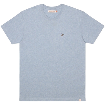vaatteet Miehet T-paidat & Poolot Revolution Regular T-Shirt 1308 RUN - Light Blue Sininen