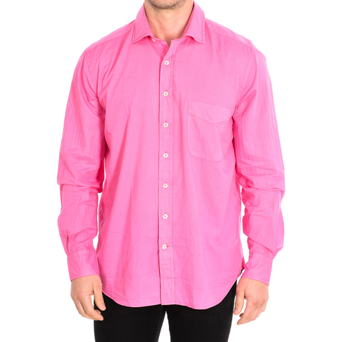 vaatteet Miehet Pitkähihainen paitapusero CafÃ© Coton VOLILE6-22LS Vaaleanpunainen