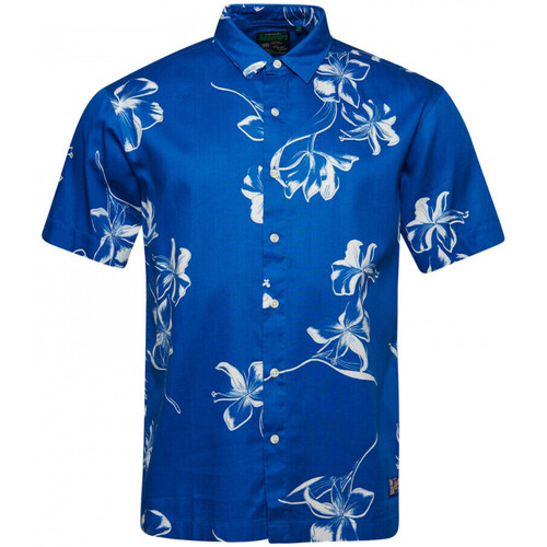 vaatteet Miehet Pitkähihainen paitapusero Superdry Vintage hawaiian s/s shirt Sininen