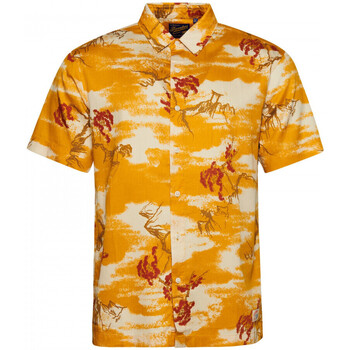 vaatteet Miehet Pitkähihainen paitapusero Superdry Vintage hawaiian s/s shirt Keltainen