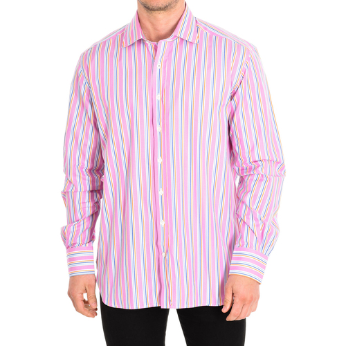 vaatteet Miehet Pitkähihainen paitapusero CafÃ© Coton NEFLIER6-77HLS Vaaleanpunainen
