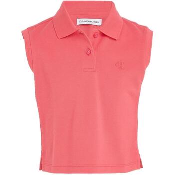 vaatteet Tytöt Lyhythihainen t-paita Calvin Klein Jeans  Vaaleanpunainen