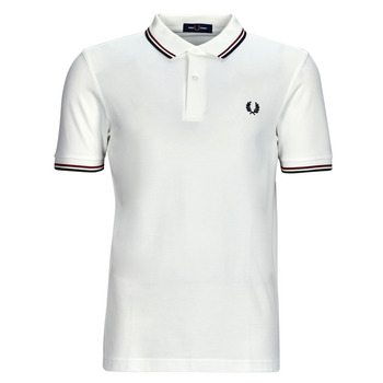 vaatteet Miehet Lyhythihainen poolopaita Fred Perry TWIN TIPPED FRED PERRY SHIRT Valkoinen