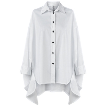 vaatteet Naiset Topit / Puserot Wendy Trendy Camisa 110938 - White Valkoinen
