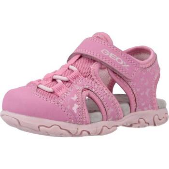 kengät Tytöt Sandaalit ja avokkaat Geox B SANDAL FLAFFEE GIR Vaaleanpunainen